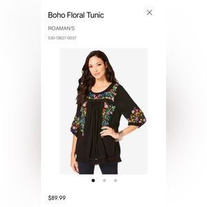 Black Floral Top 18/20